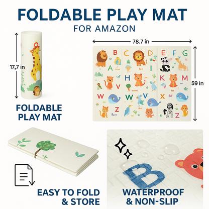 VIROSA Foldable Play Mat for Babies & Toddlers