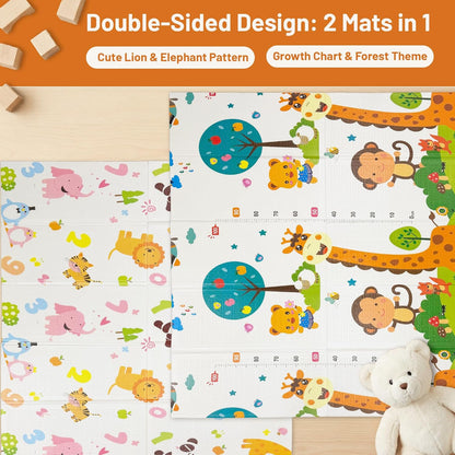 Baby Play Mat for Floor – Foldable Waterproof Foam Playmat for Babies & Toddlers – Large 200 x180cm Reversible Non Slip Nursery & Playroom Mat