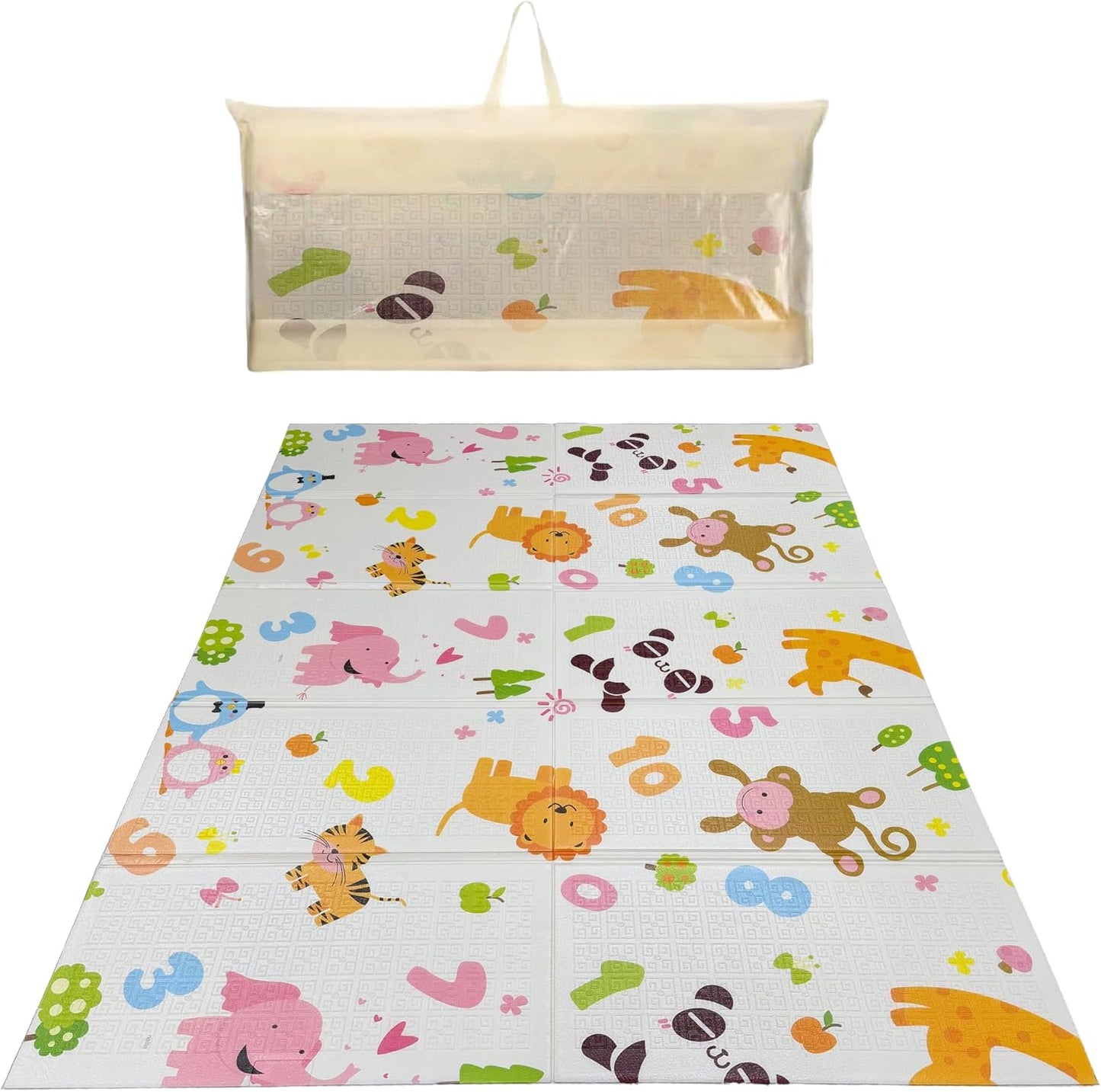 Baby Play Mat for Floor – Foldable Waterproof Foam Playmat for Babies & Toddlers – Large 200 x180cm Reversible Non Slip Nursery & Playroom Mat