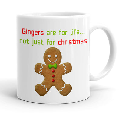 VIROSA Funny Redhead Mug – Gingers are for Life Not Just for Christmas – Sarcastic Gift for Ginger Friends, Coworkers, Him or Her – Xmas, Birthday, Secret Santa – 11oz Ceramic Coffee Cup