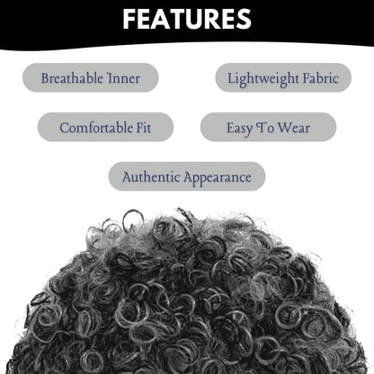 VIROSA Grey Curly Granny Wig and Glasses Set – Fancy Dress Costume Accessory for World Book Day, School Plays, Parties & Book Week Events