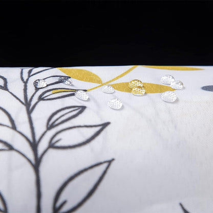 Grey/Yellow Leaves Shower Curtain Anti Mould, Mildew Resistant - 180x180 cm