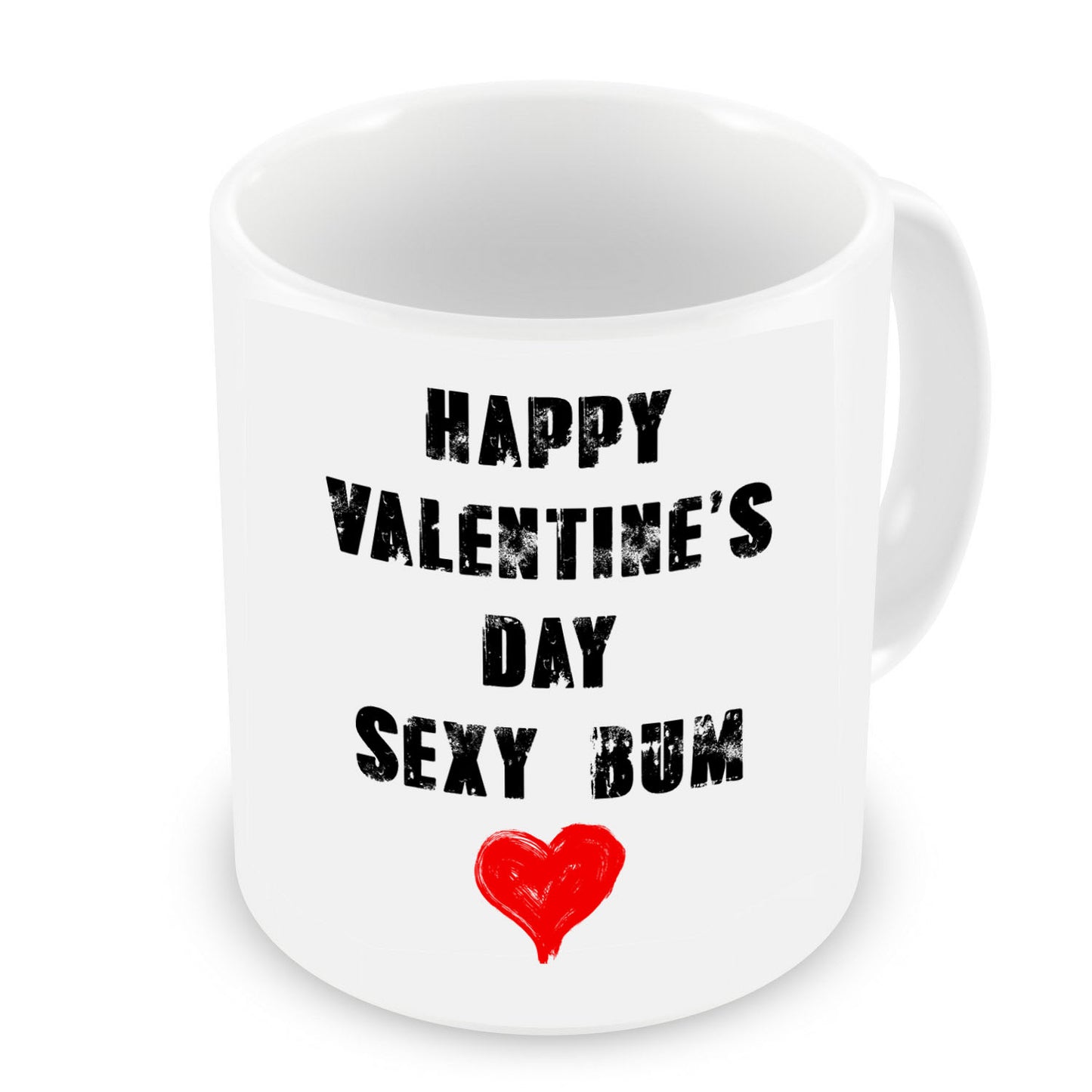 VIROSA Happy Valentine's Day Mug – Sexy Bum Edition – Funny, Cheeky Gift for Boyfriend, Girlfriend, Partner – Sarcastic Love Present – 11oz White Ceramic Coffee Cup