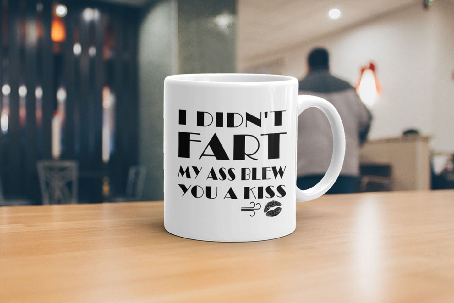VIROSA Funny Fart Mug – I Didn’t Fart, My Ass Blew You a Kiss – Rude Gift for Friends, Boyfriend, Girlfriend or Coworkers – Hilarious Sarcasm – 11oz White Ceramic Coffee Cup