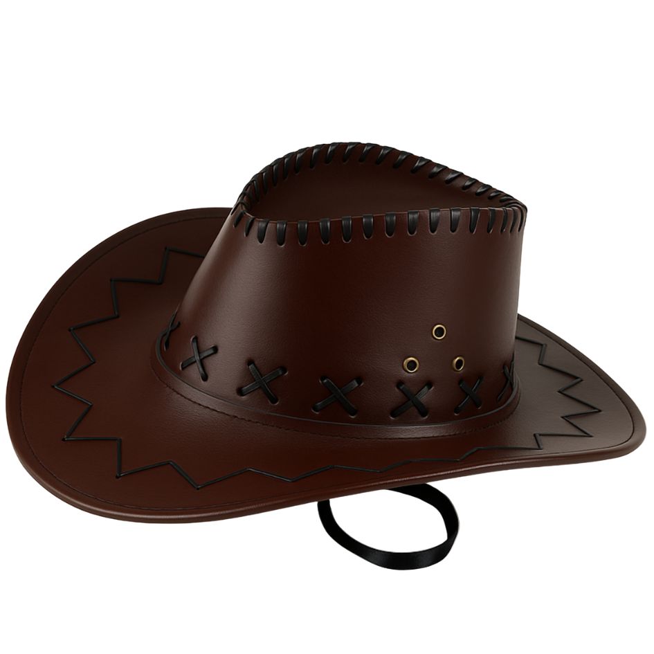 VIROSA Deluxe Suede Cowboy Hat – Wide Brim Classic Western Style – Adjustable Fit – Available in Black & Brown – For Men & Women – Outdoor Riding, Festivals, Fancy Dress*