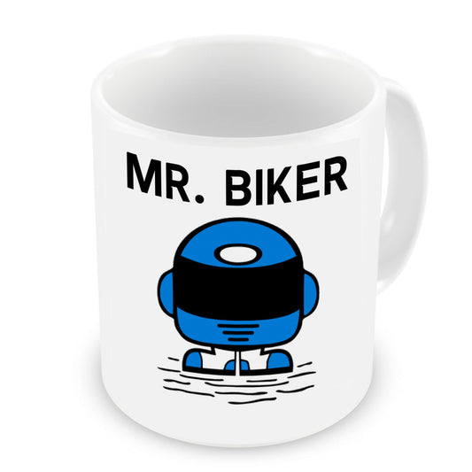 Mr Biker Mug – Funny Motorcycle Gift for Men, Dad, Husband, Brother – Biking Humor Present for Birthday, Father’s Day, Christmas, Secret Santa – 11oz White Ceramic Coffee Cup