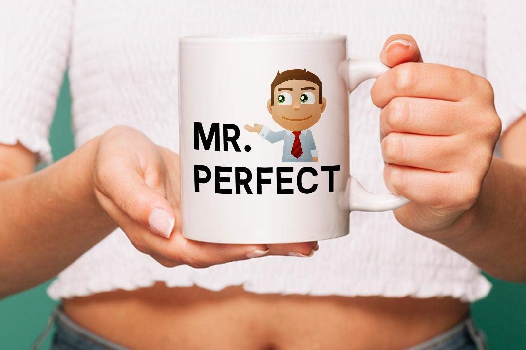 VIROSA Mr Perfect Mug – Funny Gift for Him, Husband, Boyfriend, Dad or Colleague – Sarcastic Coffee Cup for Birthday, Valentine’s, Christmas – 11oz White Ceramic Mug