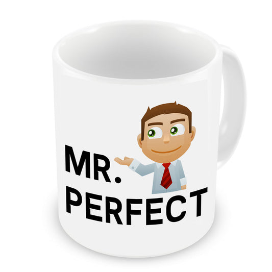 VIROSA Mr Perfect Mug – Funny Gift for Him, Husband, Boyfriend, Dad or Colleague – Sarcastic Coffee Cup for Birthday, Valentine’s, Christmas – 11oz White Ceramic Mug