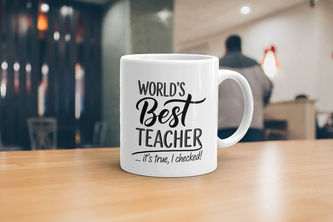 VIROSA “World’s Best Teacher” Mug – Thoughtful Gift from Student or Parent (11oz)