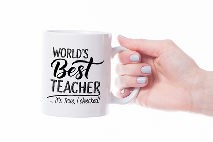 VIROSA “World’s Best Teacher” Mug – Thoughtful Gift from Student or Parent (11oz)