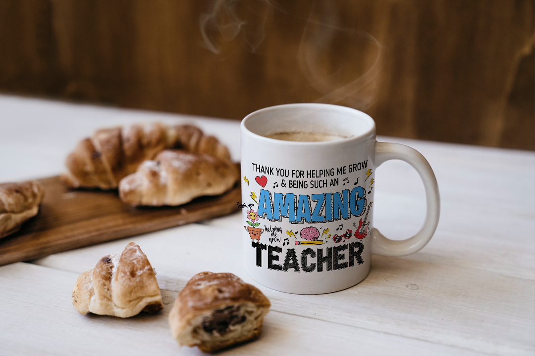 VIROSA Teacher Mug – “Thank You for Helping Me Grow and Being Such an Amazing Teacher” – End of Term Gift (11oz)
