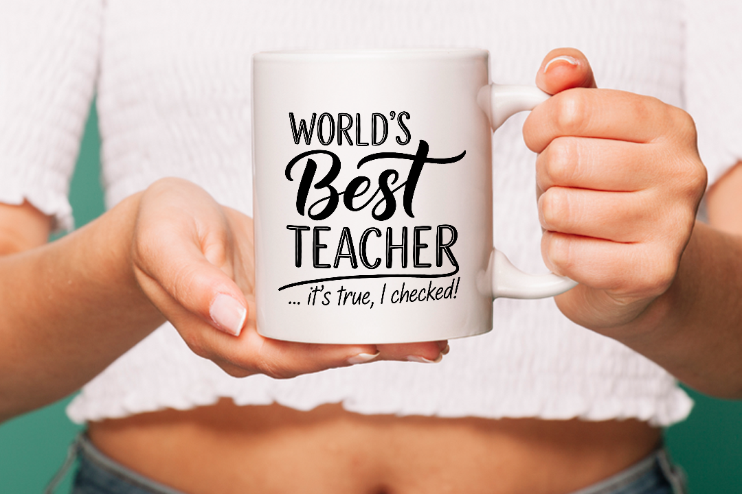 VIROSA “World’s Best Teacher” Mug – Thoughtful Gift from Student or Parent (11oz)