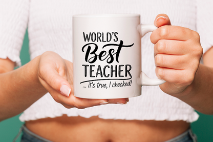 VIROSA “World’s Best Teacher” Mug – Thoughtful Gift from Student or Parent (11oz)