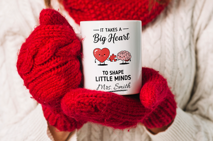 VIROSA Teacher Mug – “It Takes a Big Heart to Shape Little Minds” – Thank You Gift for Educators (11oz)