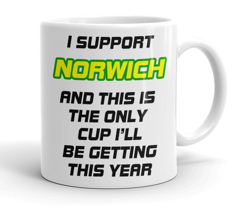 VIROSA Funny Football Mug – “Only Cup I’ll Be Getting” – Gift for Fans of 71 Football Clubs (11oz)