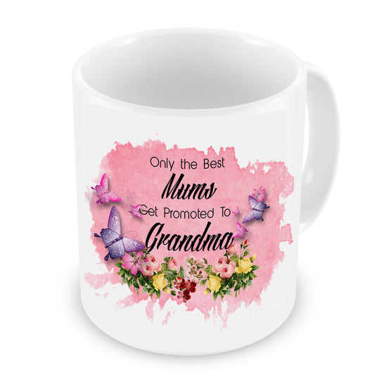 VIROSA Best Mums Get Promoted to Grandma Mug – Cute Ceramic Gift for Mother’s Day, Birthday, Christmas – 11oz White Coffee Cup