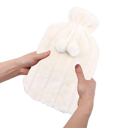 Premium Cozy Fluffy Hot Water Bottle | Large 2L Capacity | Relief from Pain & Cramps (Cream)