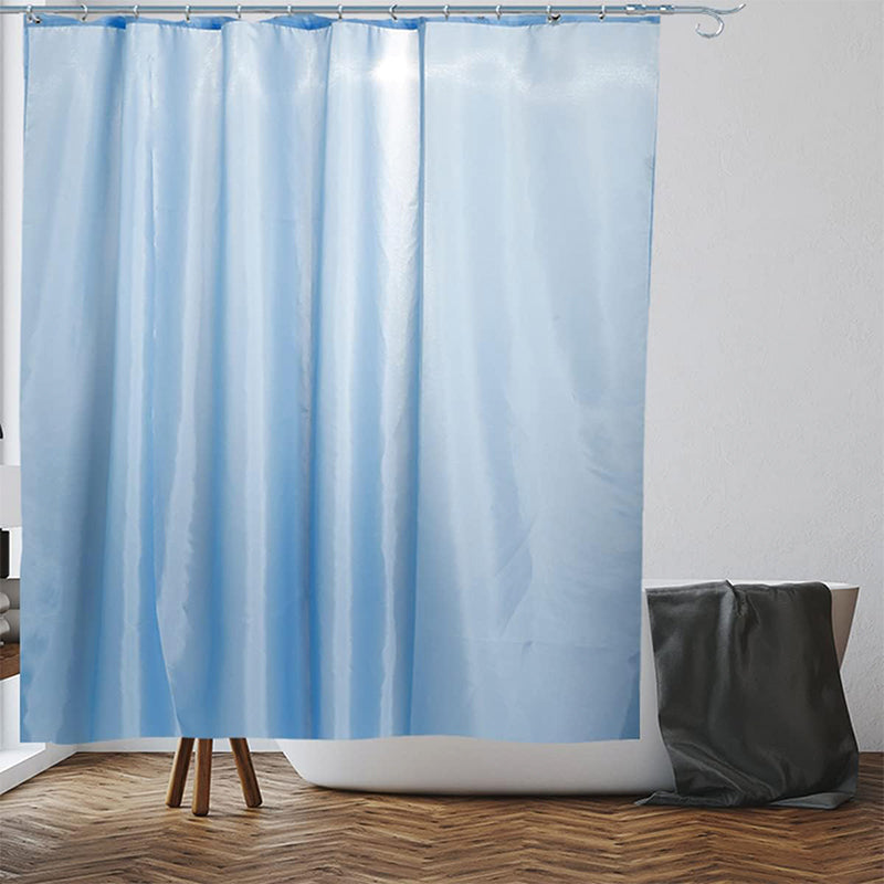 Light Blue Shower Curtain - Anti-Mould, Mildew Resistant, Water Repellent Polyester Fabric