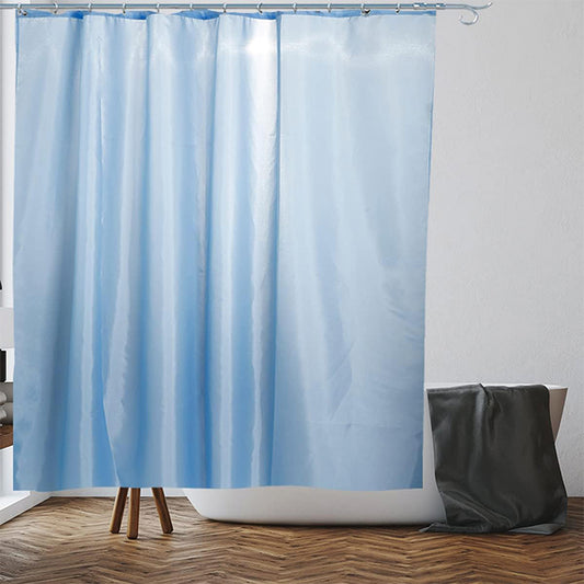 Light Blue Shower Curtain - Anti-Mould, Mildew Resistant, Water Repellent Polyester Fabric