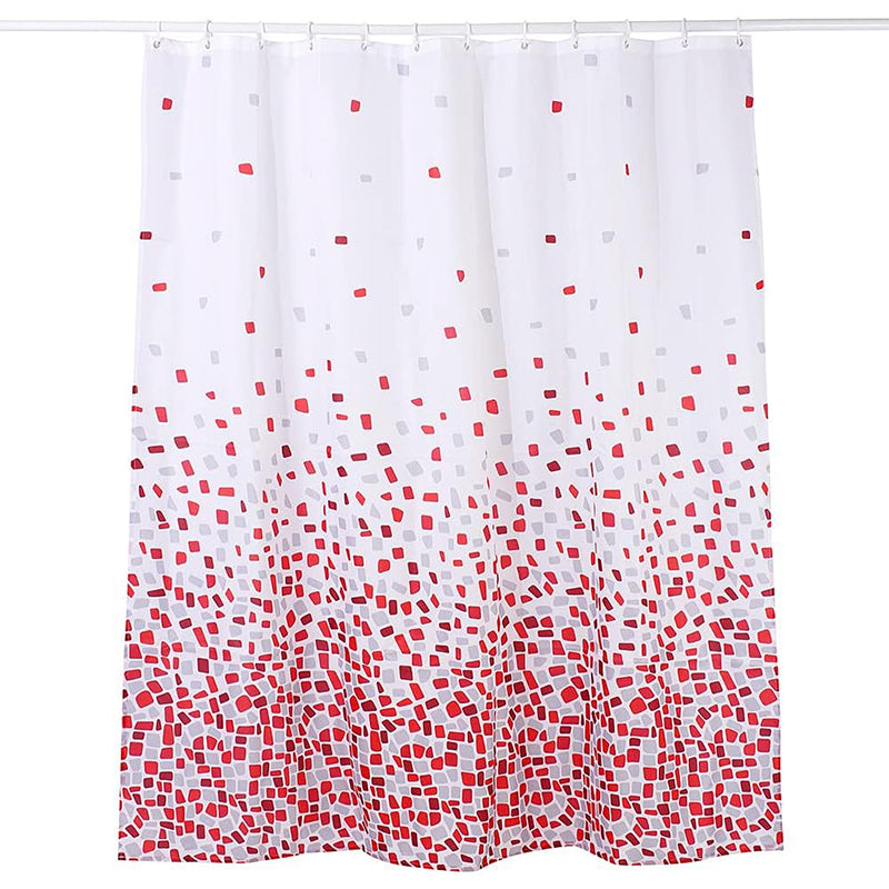 Mosaic Red Shower Curtain Anti Mould, Mildew Resistant | Water Repellant Fabric | 100% Polyster