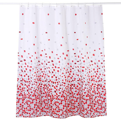 Mosaic Red Shower Curtain Anti Mould, Mildew Resistant | Water Repellant Fabric | 100% Polyster