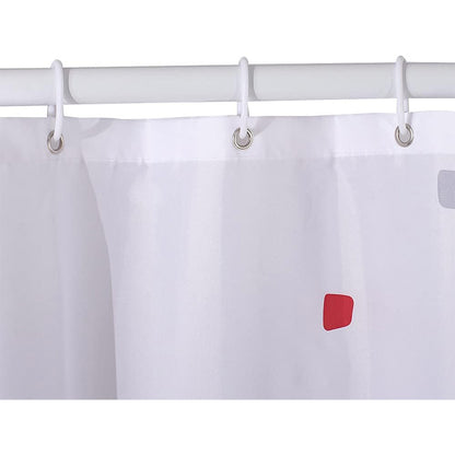 Mosaic Red Shower Curtain Anti Mould, Mildew Resistant | Water Repellant Fabric | 100% Polyster