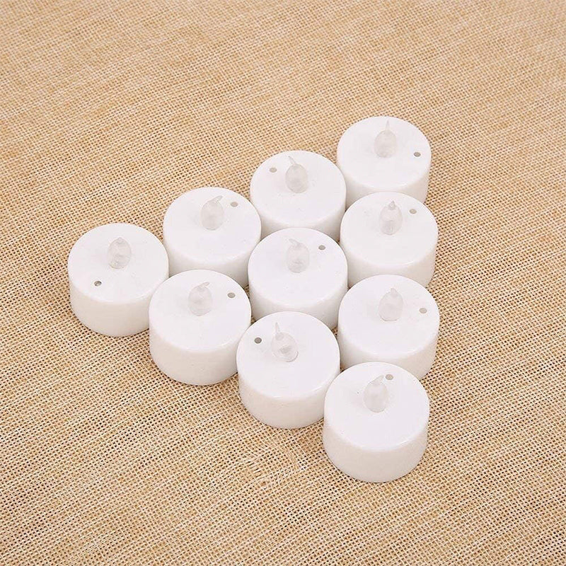 Battery Operated Flickering Flameless Tea Light LED Candles - Yellow (Pack of 24) - Batteries Included