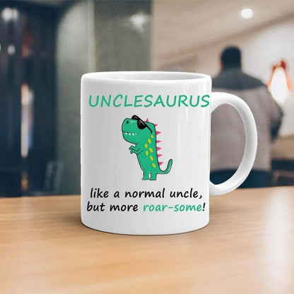 Unclesauras Mug - Like a Normal Uncle But More Roar-Some! Perfect for Uncle, Birthday, Christmas, Thanksgiving, Father's Day Gift