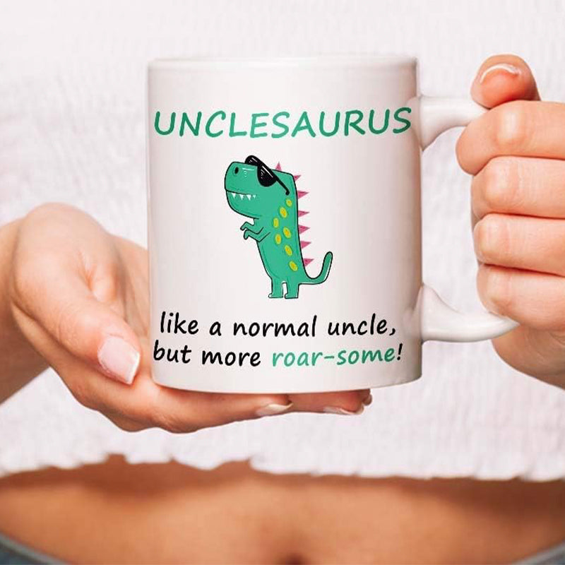 Unclesauras Mug - Like a Normal Uncle But More Roar-Some! Perfect for Uncle, Birthday, Christmas, Thanksgiving, Father's Day Gift