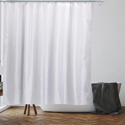 White Shower Curtain - Anti-Mould, Mildew Resistant (71 x 71 Inch) Water Repellent Polyester