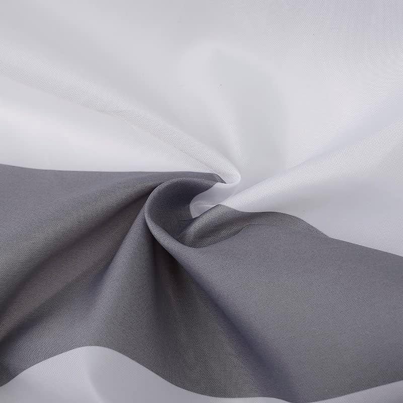 White & Grey Striped Shower Curtain - Anti-Mould, Mildew Resistant | 180x180 cm | Water Repellent Polyester