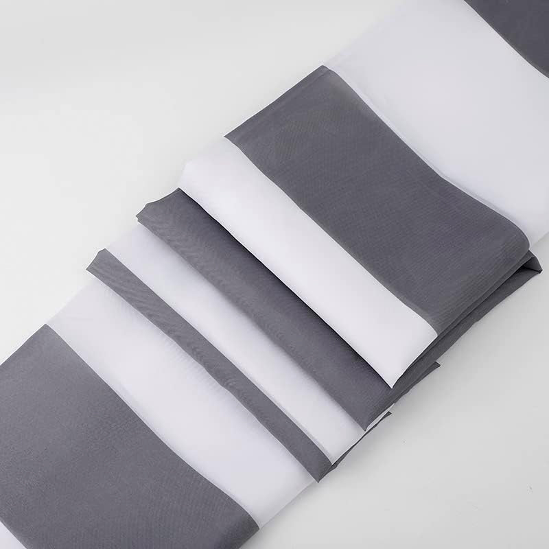 White & Grey Striped Shower Curtain - Anti-Mould, Mildew Resistant | 180x180 cm | Water Repellent Polyester