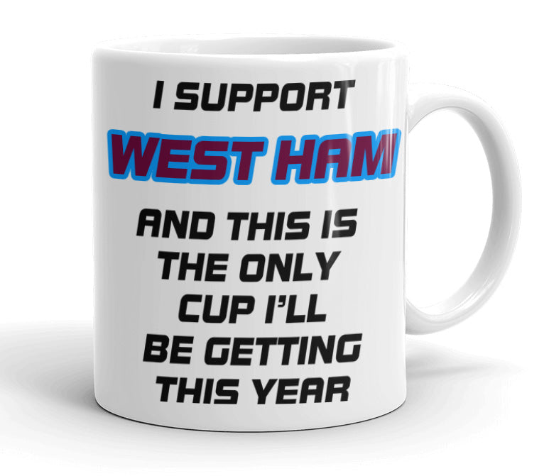 VIROSA Funny Football Mug – “Only Cup I’ll Be Getting” – Gift for Fans of 71 Football Clubs (11oz)