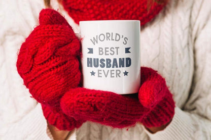 VIROSA Funny Husband Mug – World’s Best Husband Ever – Sarcastic Gift for Him from Wife – Anniversary, Valentine’s Day, Christmas or Birthday Present – 11oz White Ceramic Coffee Cup