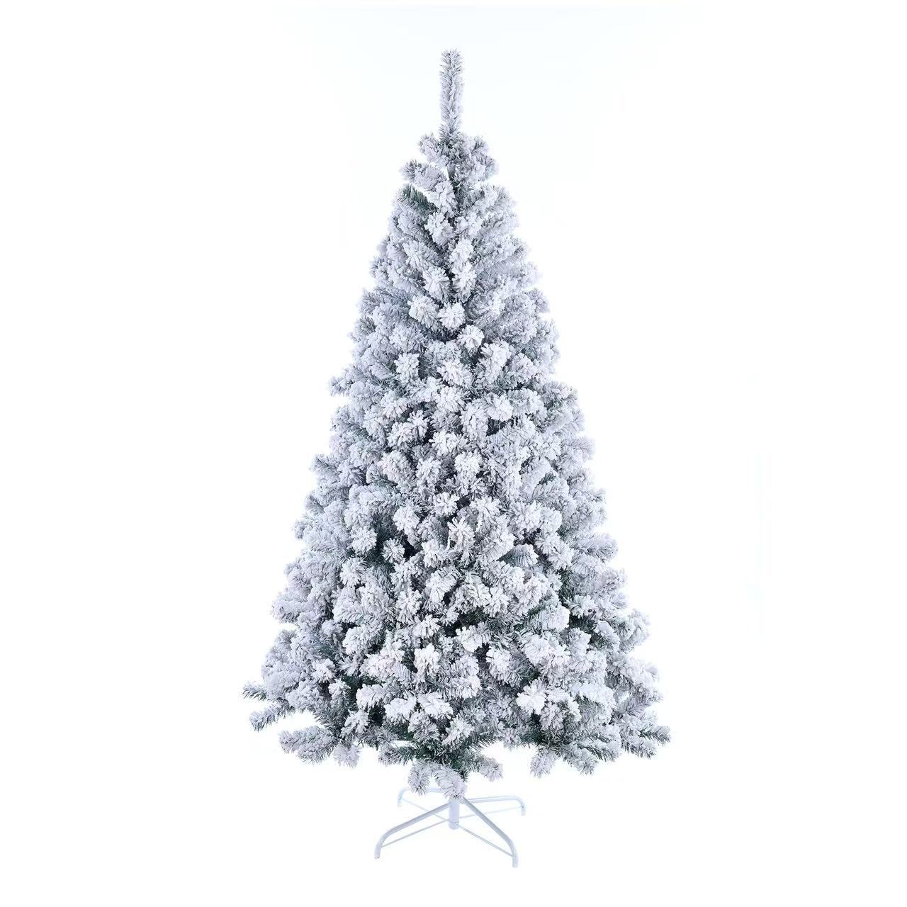 VIROSA Snow Flocked Artificial Christmas Tree – Premium Spruce with Realistic Branches – Includes Sturdy Metal Stand – Indoor Holiday Decoration – Available in 5FT, 6FT & 7FT Sizes