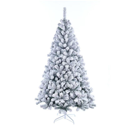 VIROSA Snow Flocked Artificial Christmas Tree – Premium Spruce with Realistic Branches – Includes Sturdy Metal Stand – Indoor Holiday Decoration – Available in 5FT, 6FT & 7FT Sizes
