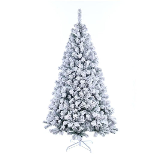 VIROSA Snow Flocked Artificial Christmas Tree – Premium Spruce with Realistic Branches – Includes Sturdy Metal Stand – Indoor Holiday Decoration – Available in 5FT, 6FT & 7FT Sizes