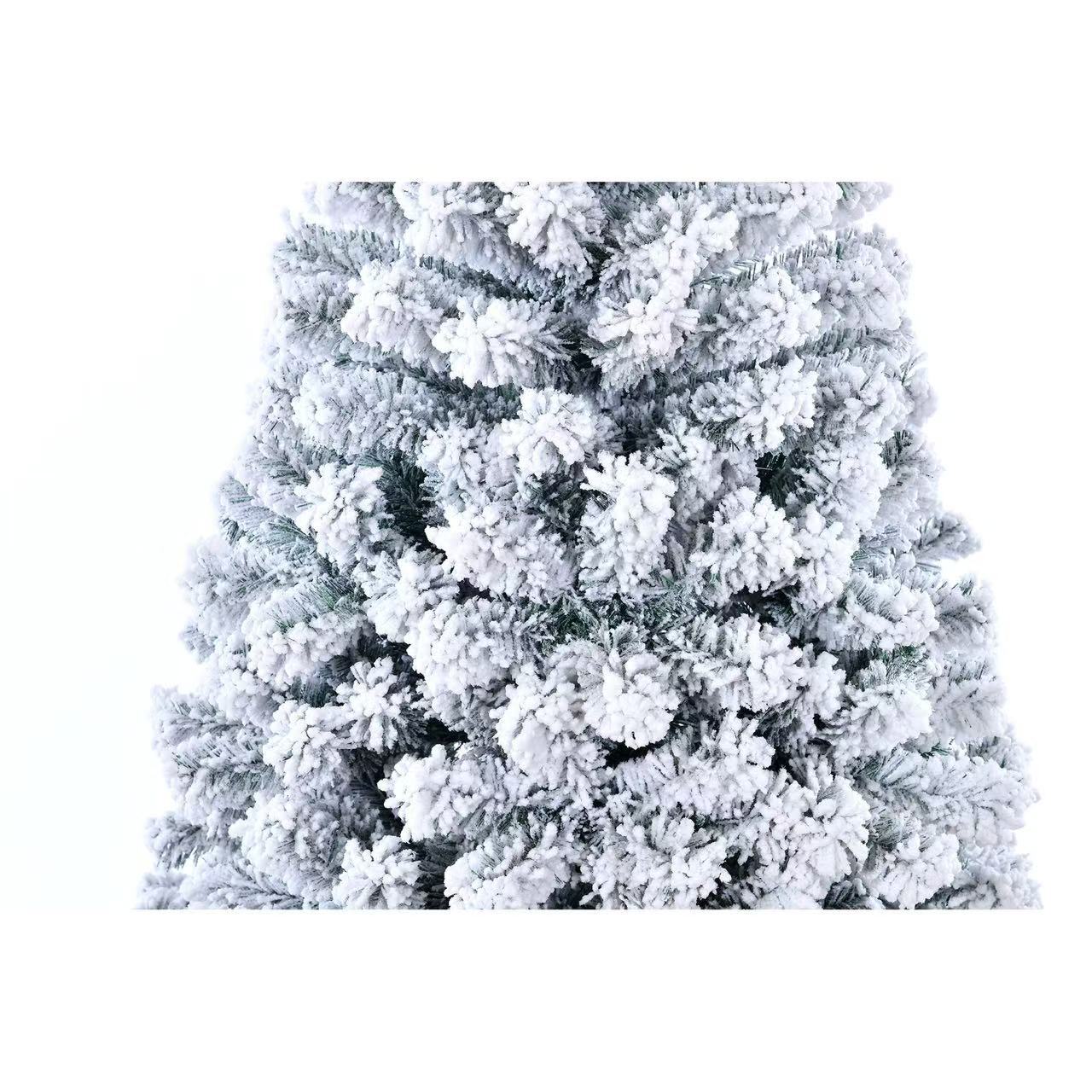 VIROSA Snow Flocked Artificial Christmas Tree – Premium Spruce with Realistic Branches – Includes Sturdy Metal Stand – Indoor Holiday Decoration – Available in 5FT, 6FT & 7FT Sizes