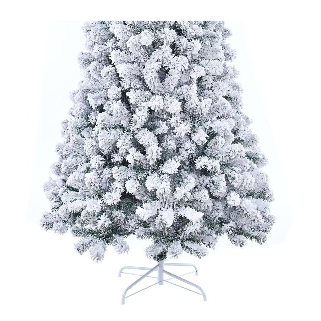 VIROSA Snow Flocked Artificial Christmas Tree – Premium Spruce with Realistic Branches – Includes Sturdy Metal Stand – Indoor Holiday Decoration – Available in 5FT, 6FT & 7FT Sizes