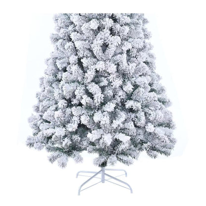 VIROSA Snow Flocked Artificial Christmas Tree – Premium Spruce with Realistic Branches – Includes Sturdy Metal Stand – Indoor Holiday Decoration – Available in 5FT, 6FT & 7FT Sizes