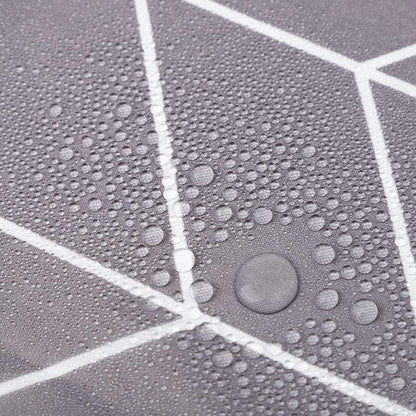 Grey Zig Zag Shower Curtain - Mildew Resistant, Water Repellent, Polyester Fabric