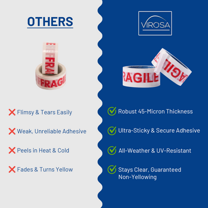 Fragile Printed Tape: Packing & Moving Essentials (48mm x 66m)