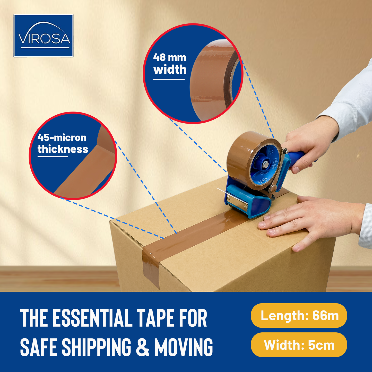 Brown Packing Tapes - 48mm x 66m