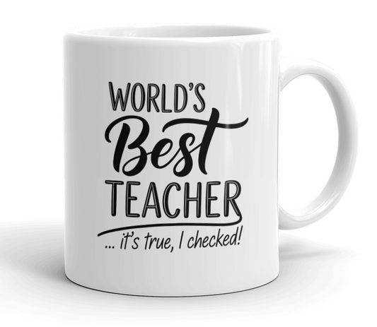 VIROSA “World’s Best Teacher” Mug – Thoughtful Gift from Student or Parent (11oz)