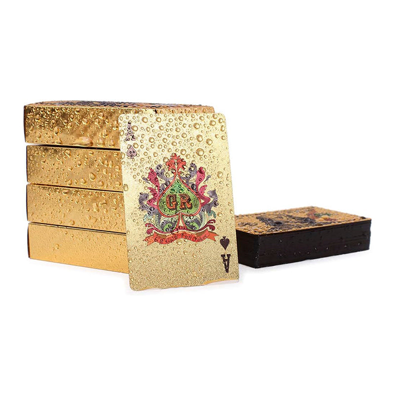 24k Carat 100 Dollar Gold Plated Poker Cards | Includes Deluxe Wooden Gift Box, Ideal for Family, Magic Party Game