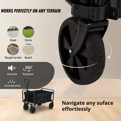 VIROSA 120L Wagon Trolley with Thin Tyres – Foldable Outdoor Utility Cart