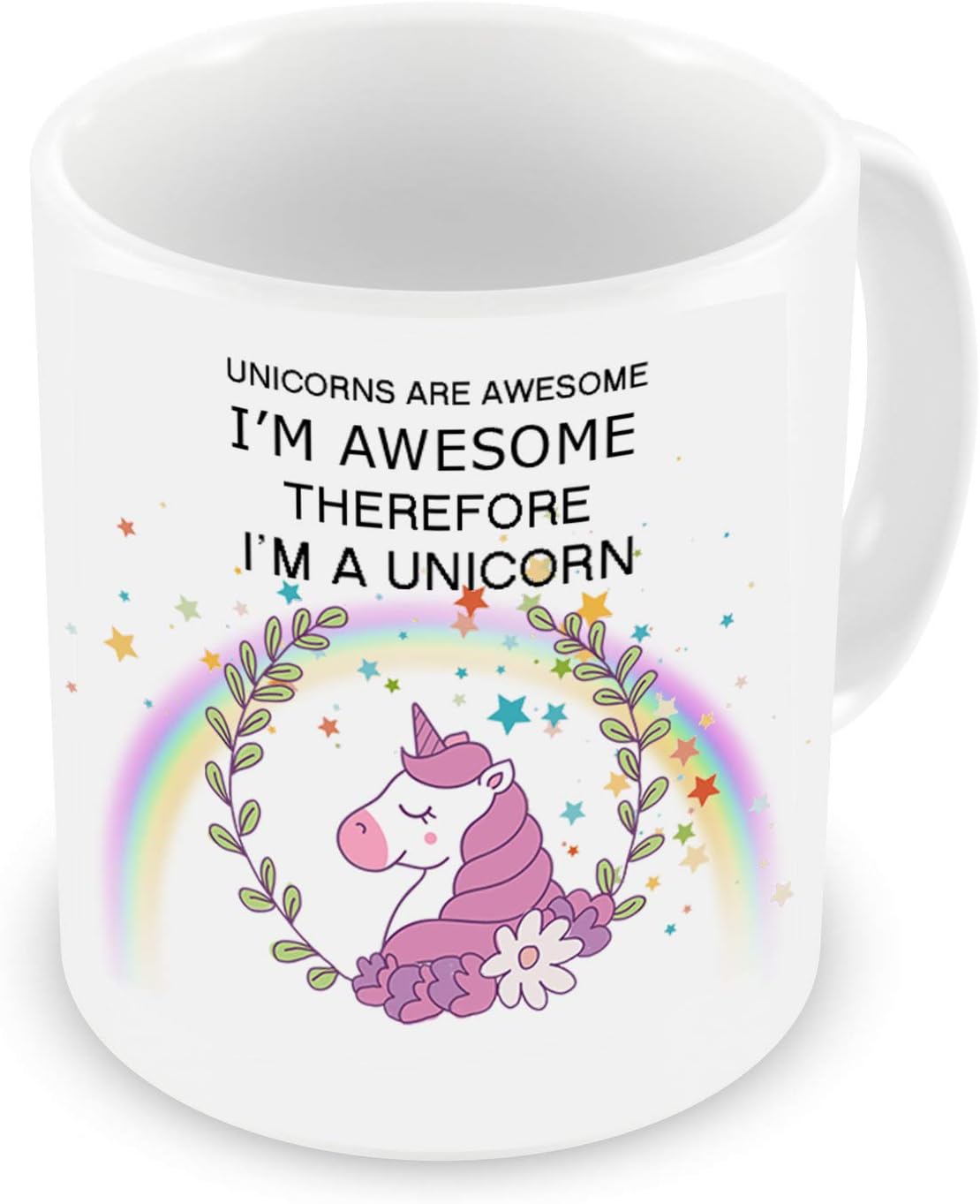 VIROSA Unicorn Mug – Unicorns are Awesome, I’m Awesome, Therefore I’m a Unicorn – Funny Gift for Girls, Teens, Friends – Birthday, Christmas or Just Because – 11oz White Ceramic Coffee Cup