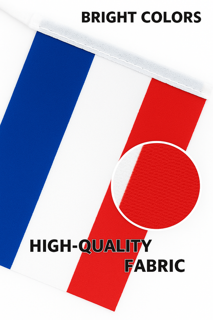 MEGA VALUE France Flag Bunting – 36ft (11m) Long with 36 Flags – French Tricolor Banner for Bastille Day, World Cup, Olympics, Parties & Outdoor Celebrations