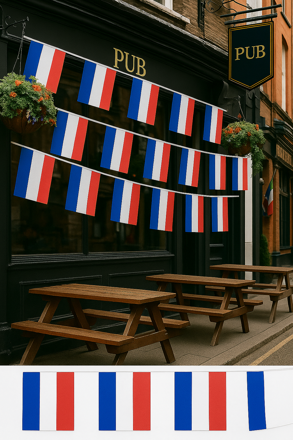 MEGA VALUE France Flag Bunting – 36ft (11m) Long with 36 Flags – French Tricolor Banner for Bastille Day, World Cup, Olympics, Parties & Outdoor Celebrations